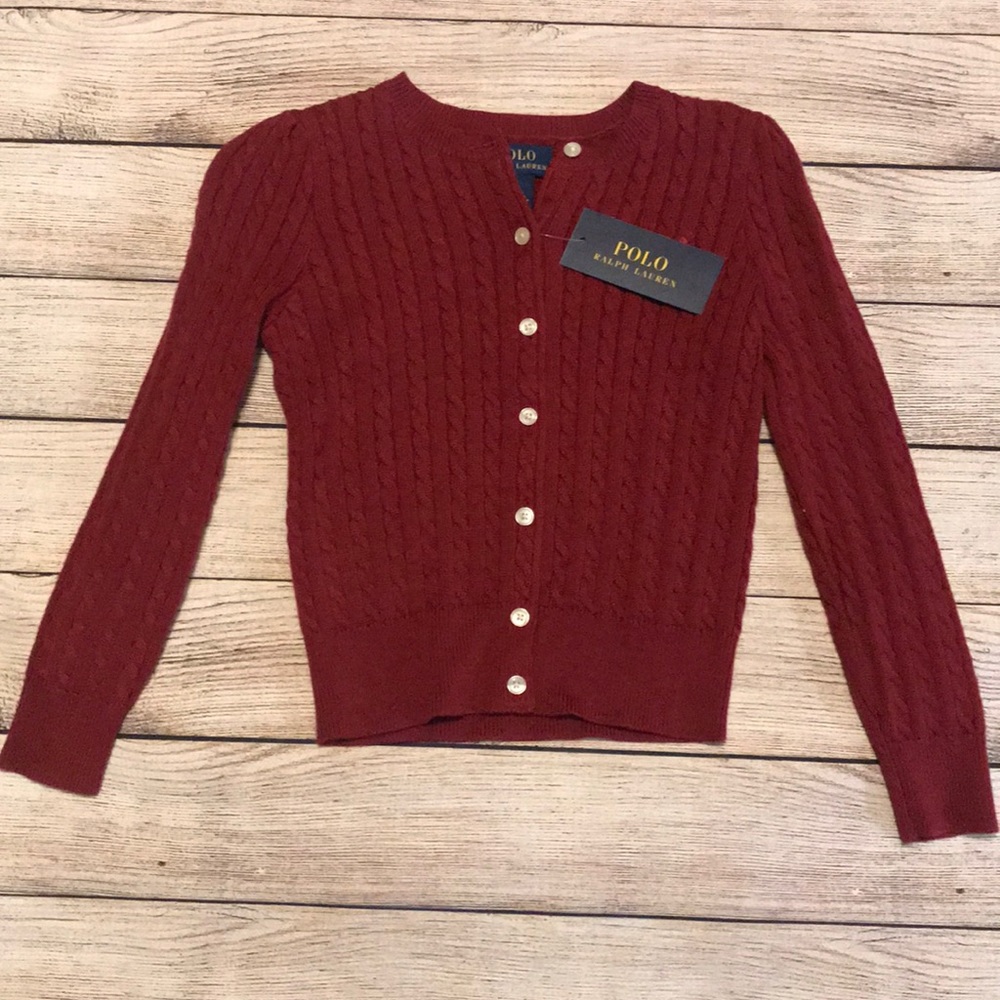 Maroon button up sweater